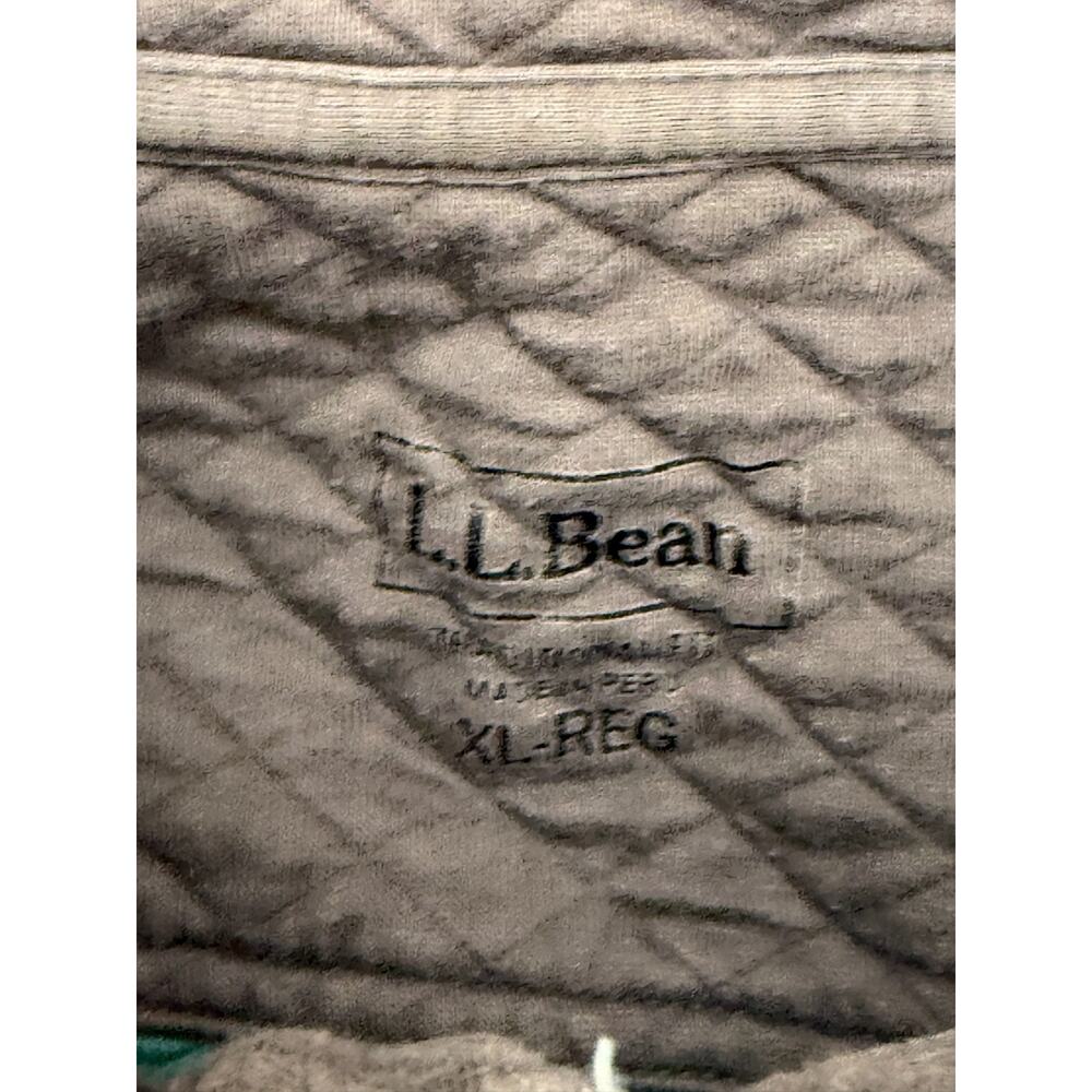 LL Bean Size XL Quilted Snap Button Outdoor Mock Neck Sweater Blue Long Sleeve - Picture 6 of 9